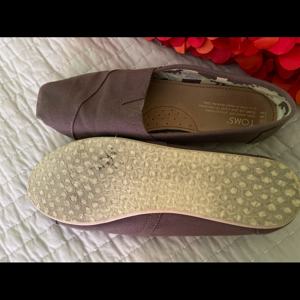 Toms classics in gray. Size 8.5